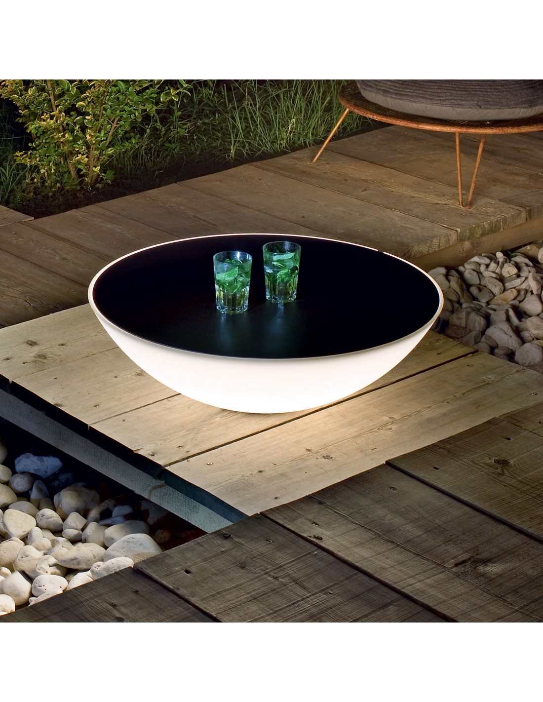 Table solaire d'extérieur noire - Ligerio